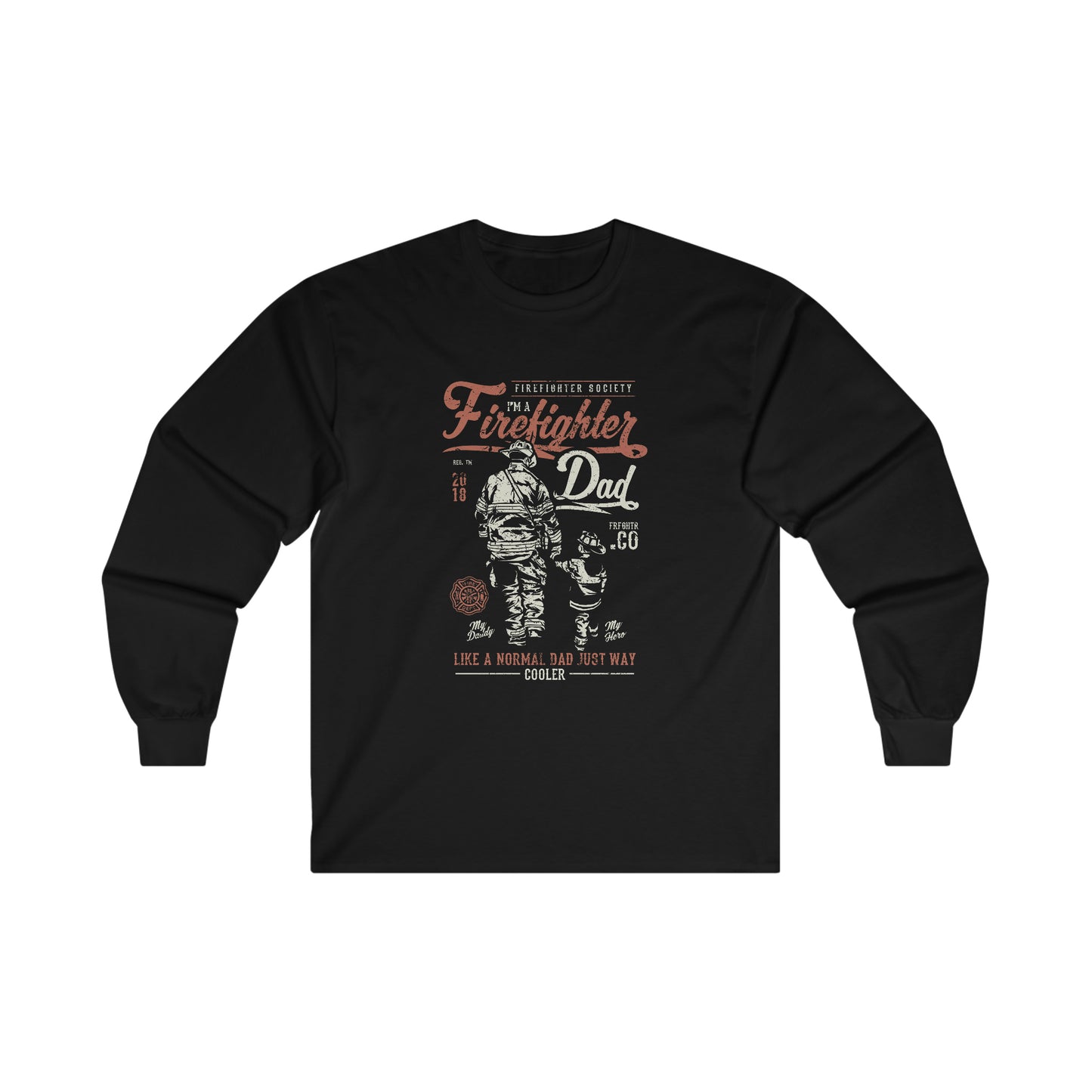 Firefighter Dad Long Sleeve Tee - coonhoundin