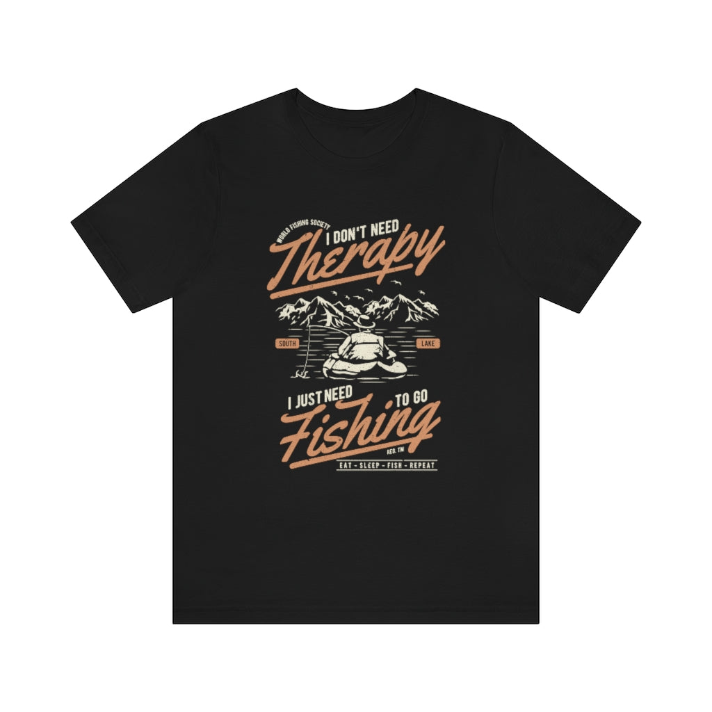Fishing Therapy Unisex Jersey Short Sleeve Tee - coonhoundin