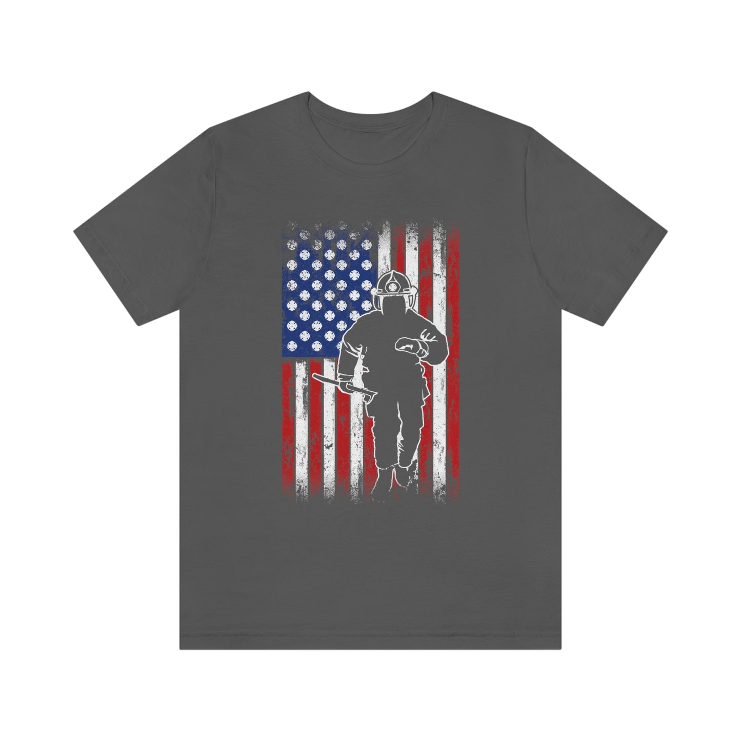 Firefighter Flag Unisex Jersey Short Sleeve Tee - coonhoundin