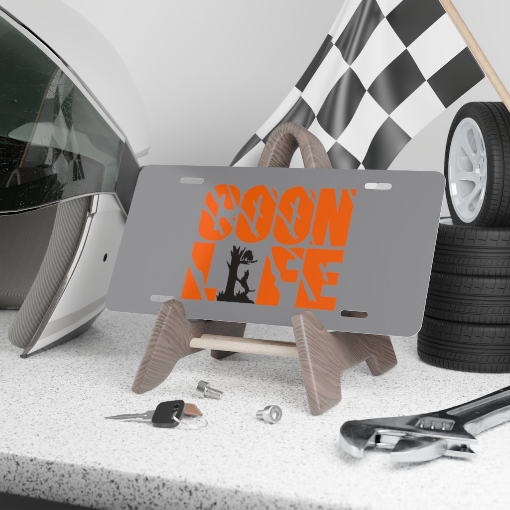 Coon Life Grey License Plate - coonhoundin
