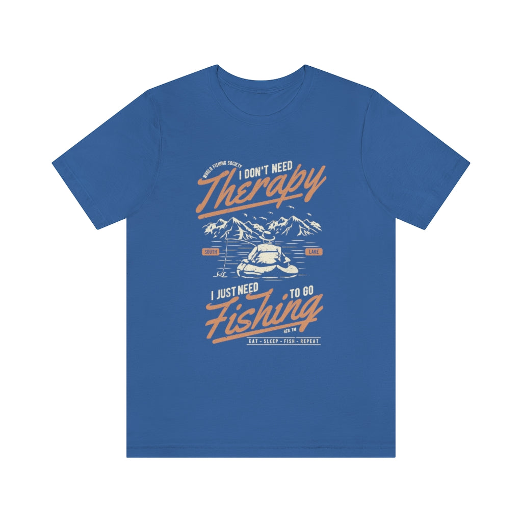 Fishing Therapy Unisex Jersey Short Sleeve Tee - coonhoundin