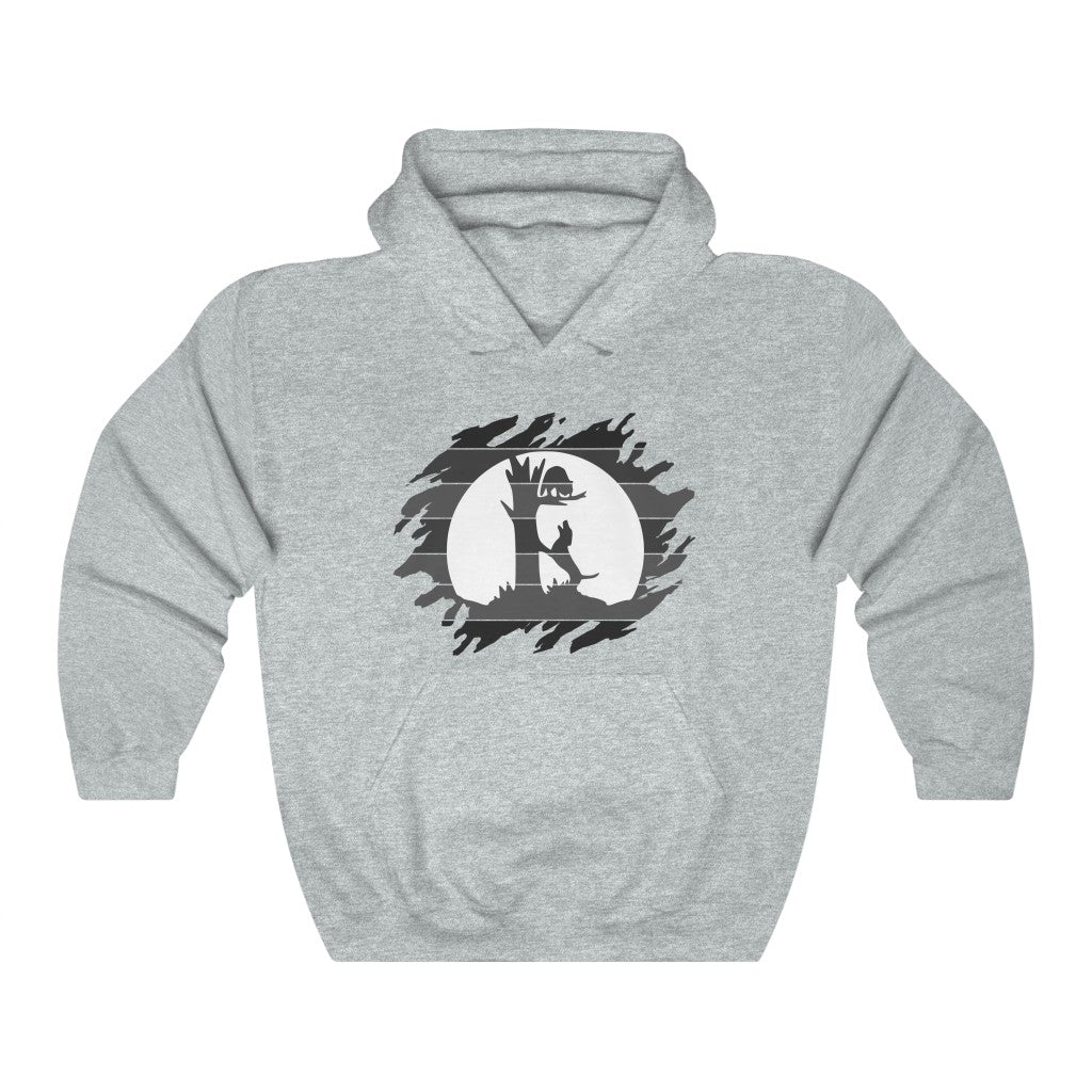 Unisex Treed Coon in the Moon Hooded Sweatshirt - coonhoundin