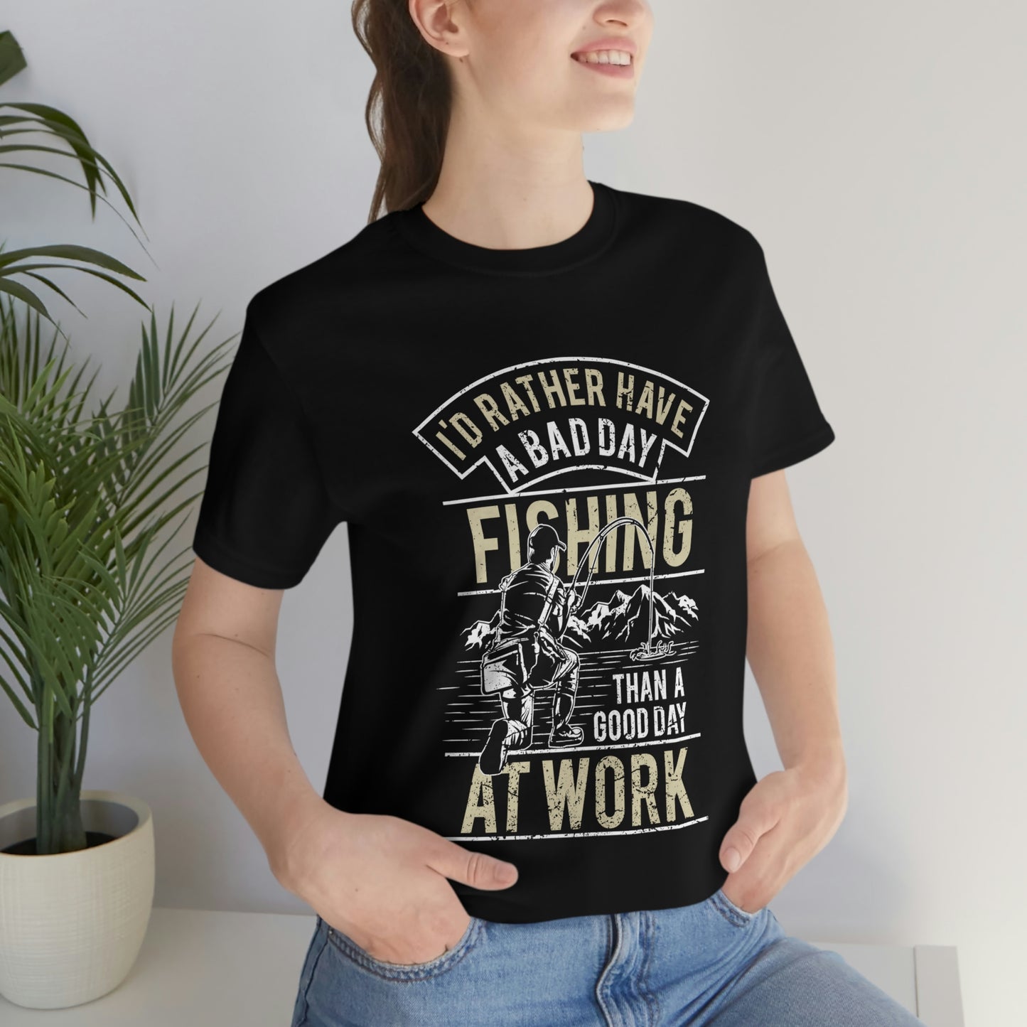 Fishing Better Than Work Unisex Jersey Short Sleeve Tee - coonhoundin
