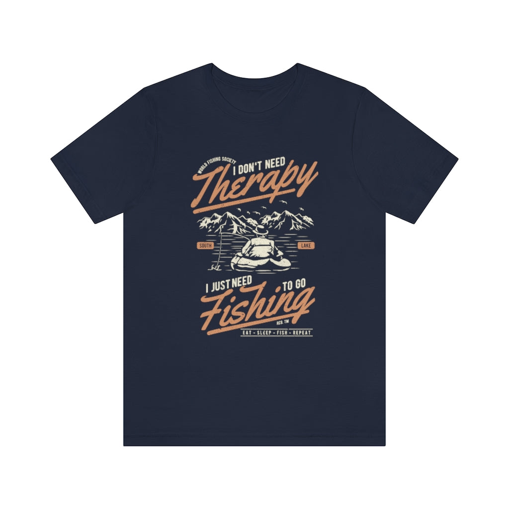 Fishing Therapy Unisex Jersey Short Sleeve Tee - coonhoundin