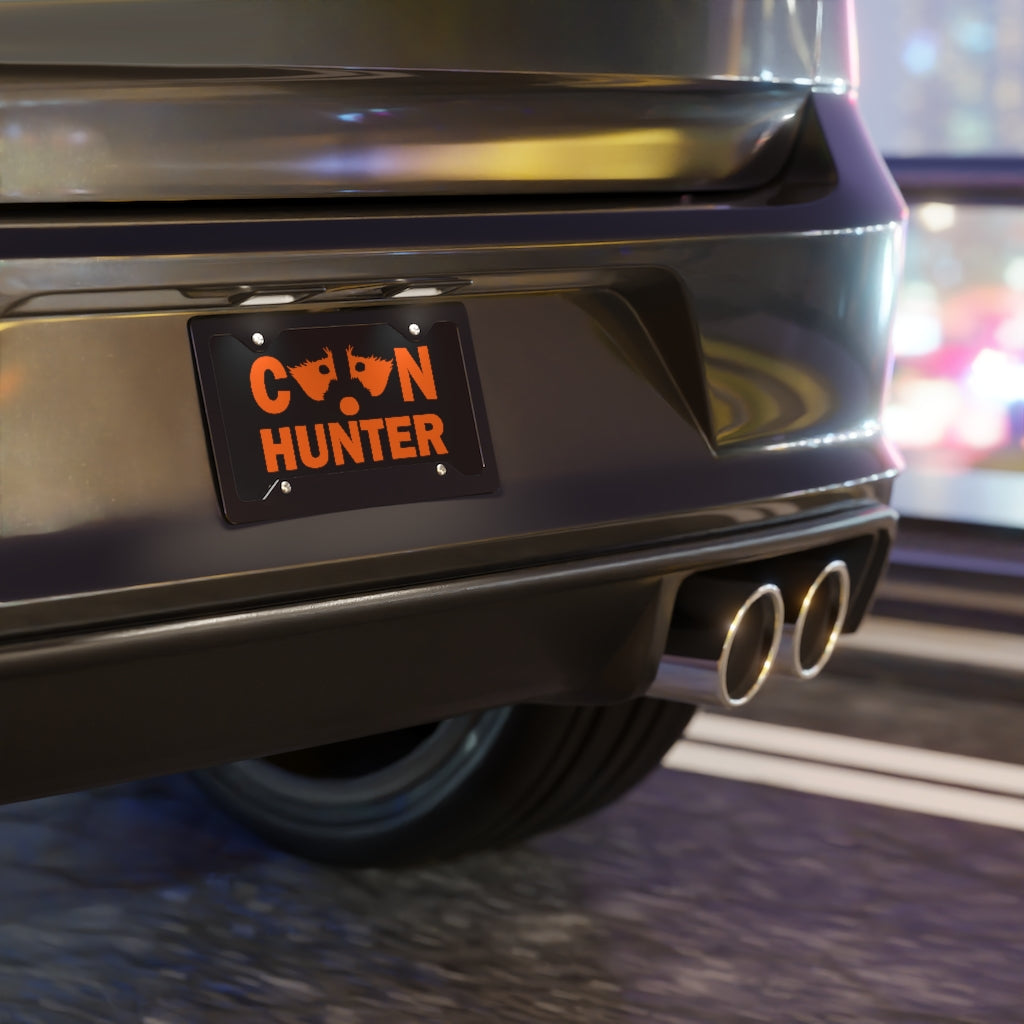 Coon Hunter Black License Plate - coonhoundin