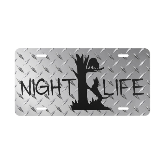 Night Life Coon Hunting Diamond License Plate - coonhoundin