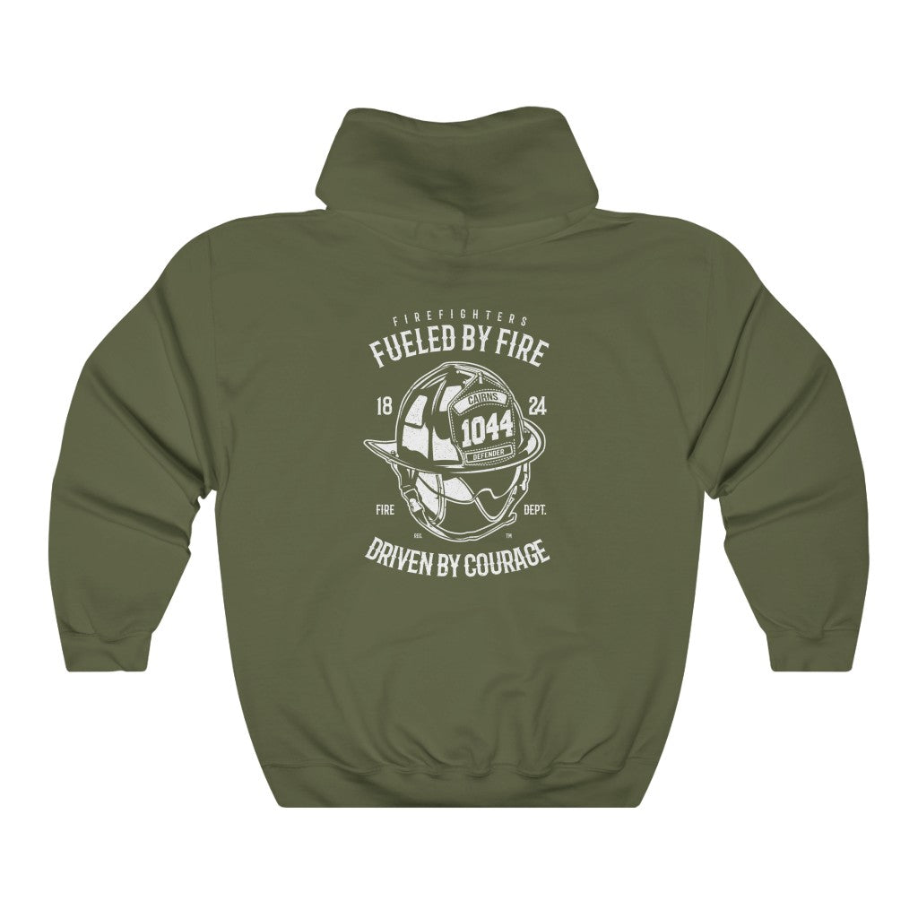 Fire and Courage Unisex Hooded Sweatshirt - coonhoundin