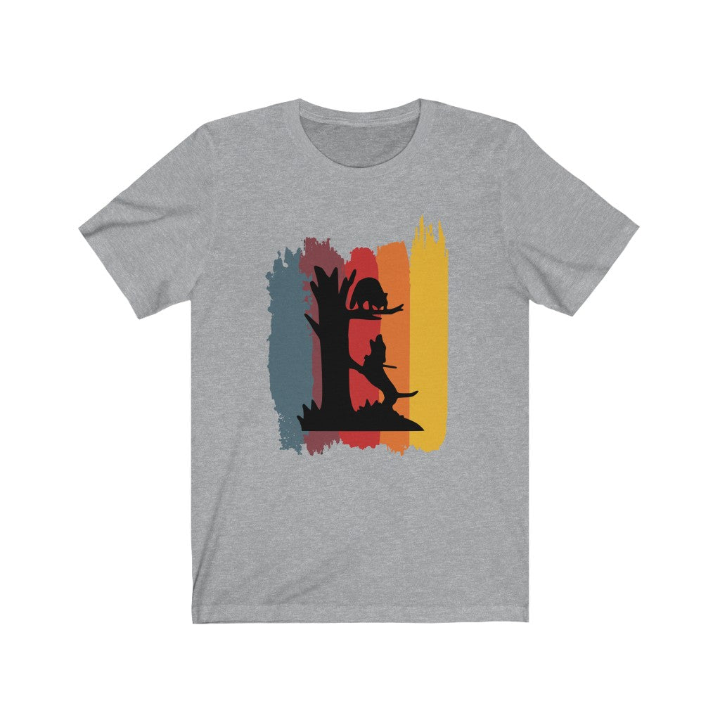 Treed Raccoon Stripes Coon Hunting Unisex Jersey Short Sleeve Tee - coonhoundin