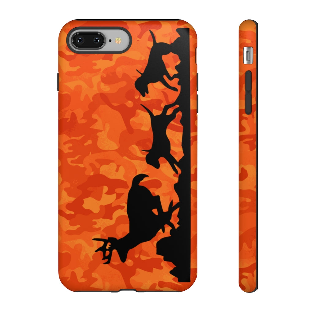 Orange Camo Hounds Chasing Deer iPhone Tough Cases - coonhoundin