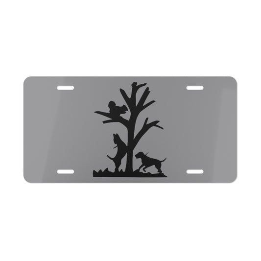 Squirrel Hunting Dark Grey License Plate - coonhoundin