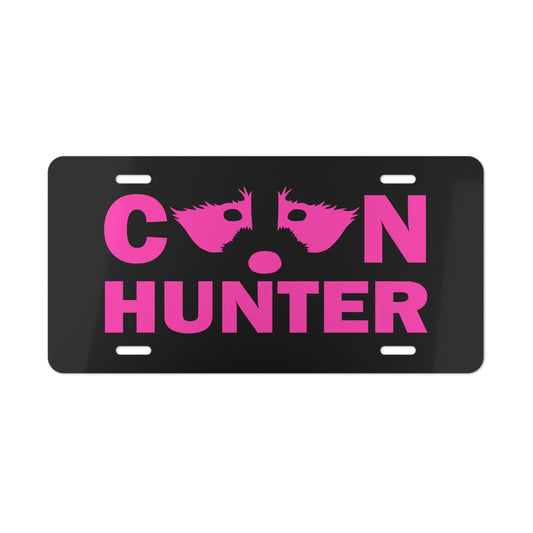 Coon Hunter Black License Plate Pink - coonhoundin