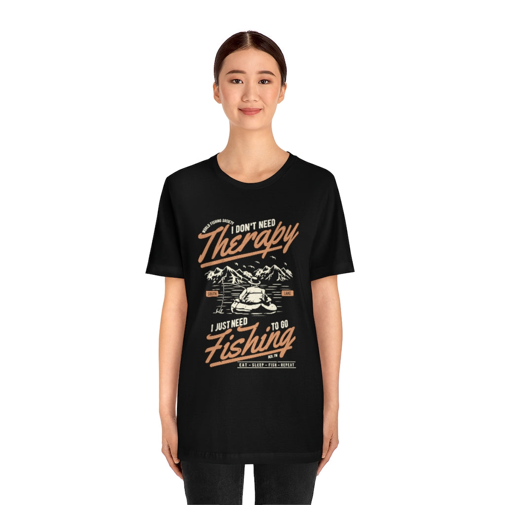 Fishing Therapy Unisex Jersey Short Sleeve Tee - coonhoundin