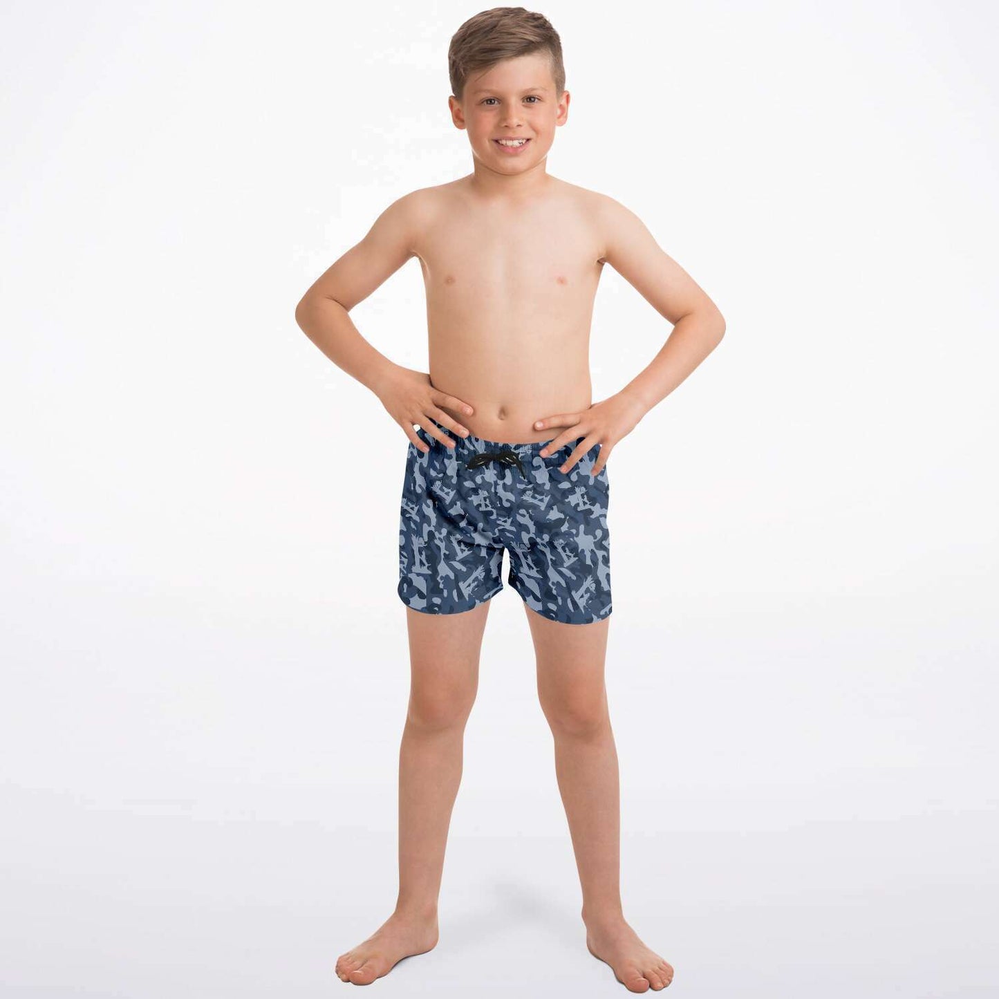 Youth Blue Camo Coon Hunting Swim Trunks - coonhoundin