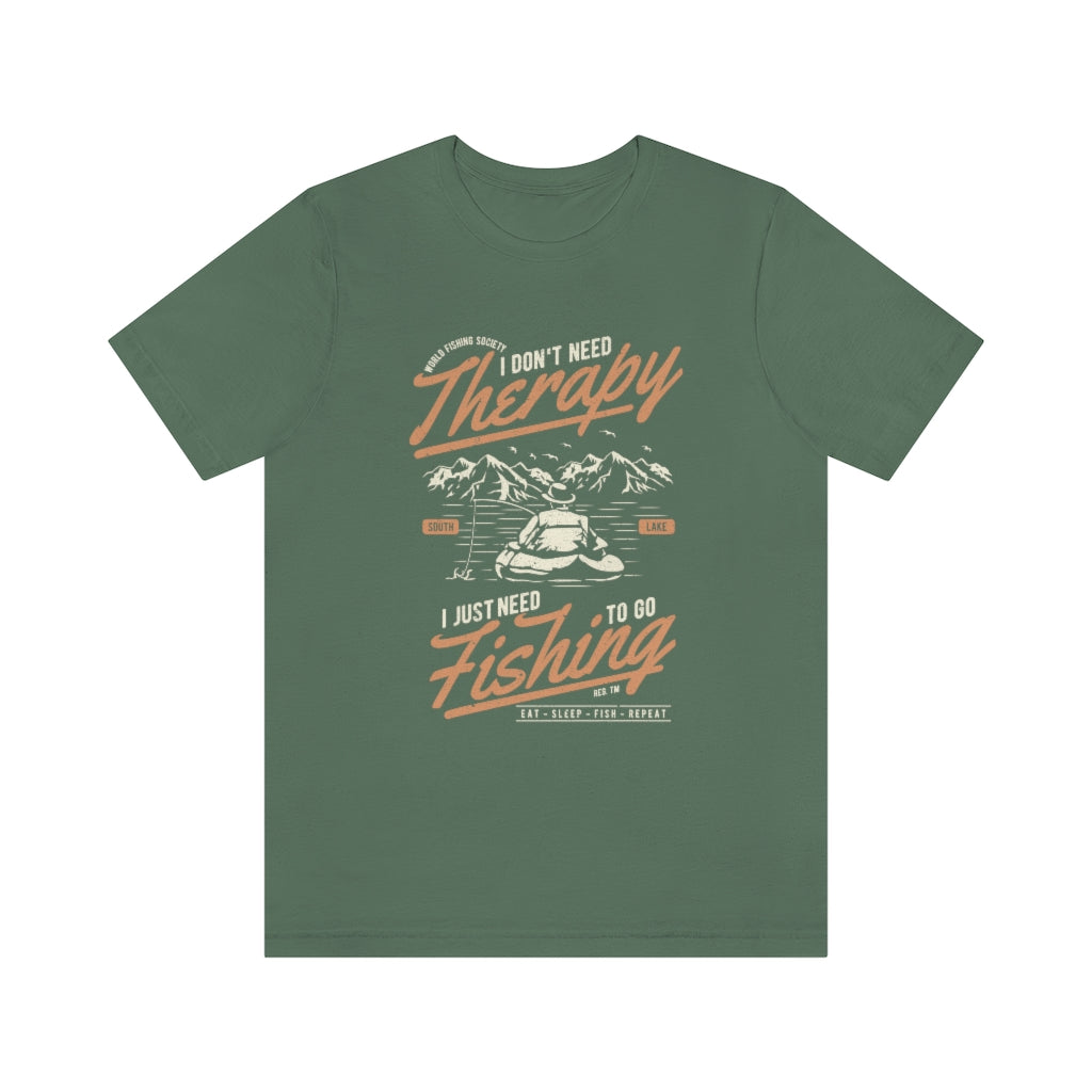 Fishing Therapy Unisex Jersey Short Sleeve Tee - coonhoundin