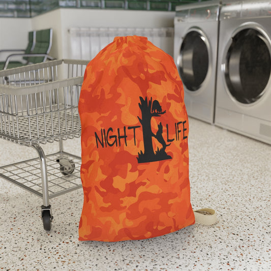 Orange Camo NIght Life Laundry Bag - coonhoundin