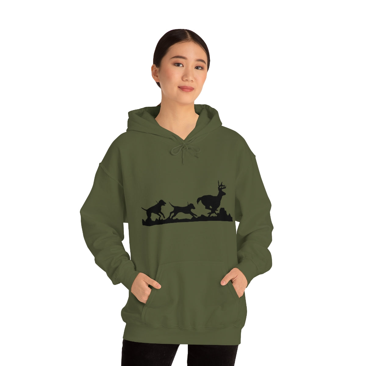 Hounds Chasing Deer Unisex Hooded Sweatshirt - coonhoundin