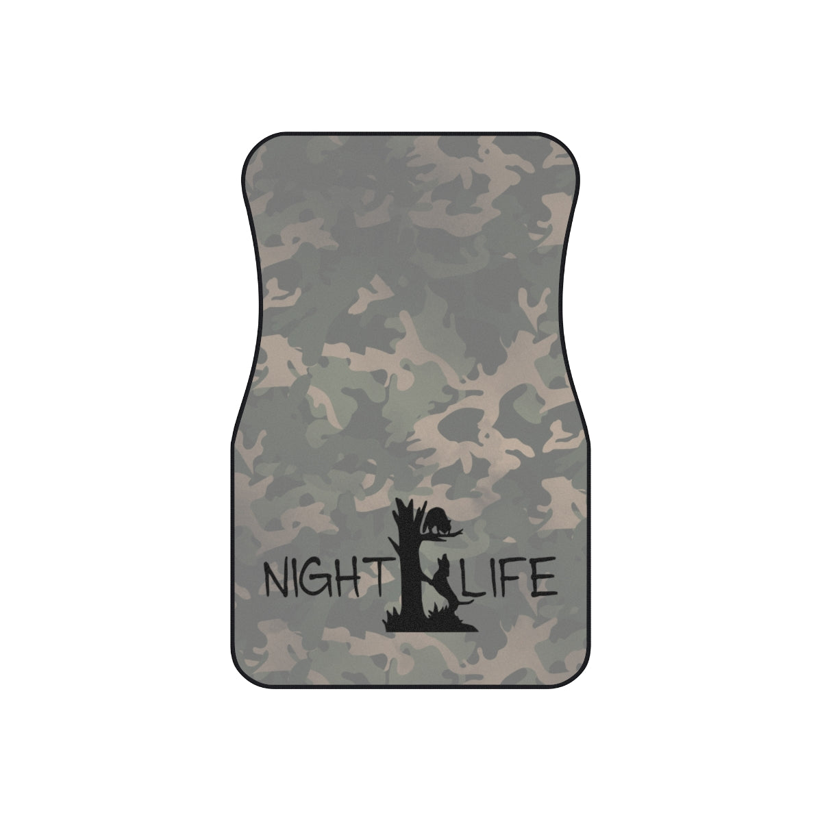 Vintage Camo Night Life Coon Hunting Set of Front Car Mats - coonhoundin