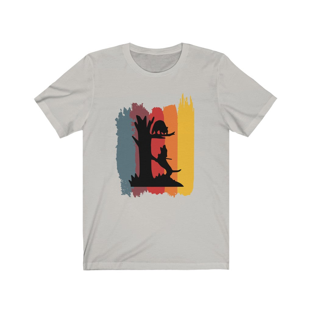 Treed Raccoon Stripes Coon Hunting Unisex Jersey Short Sleeve Tee - coonhoundin