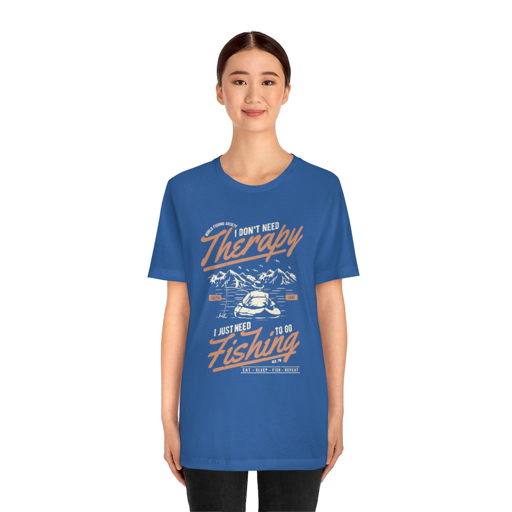 Fishing Therapy Unisex Jersey Short Sleeve Tee - coonhoundin