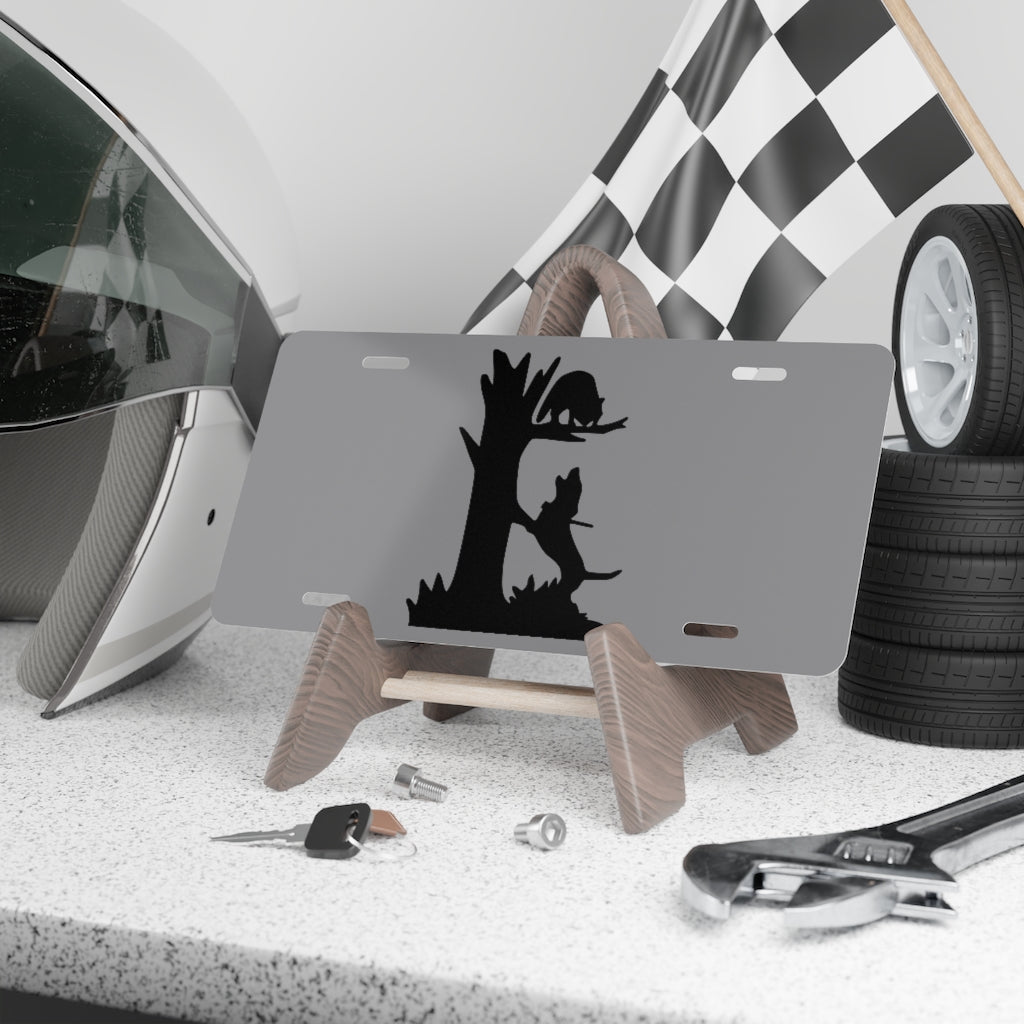 Treed Coon Grey License Plate - coonhoundin