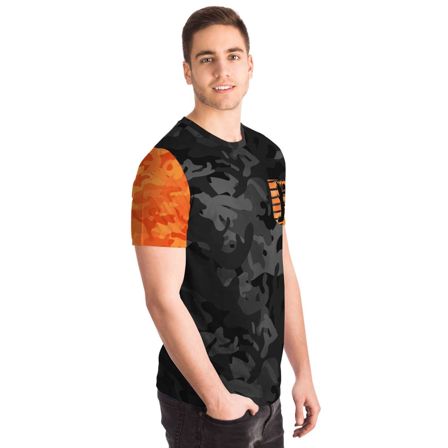 Black and Orange Camo Coon Hunting Shirt - coonhoundin