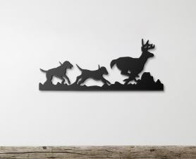 Hounds Chasing Deer Metal Sign - coonhoundin
