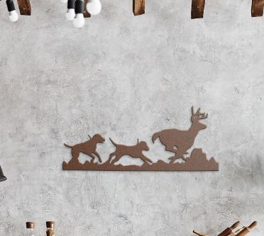 Hounds Chasing Deer Metal Sign - coonhoundin