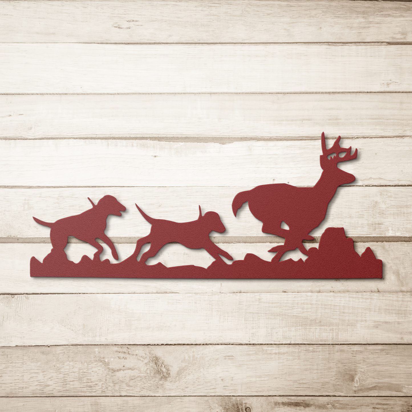 Hounds Chasing Deer Metal Sign - coonhoundin