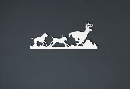 Hounds Chasing Deer Metal Sign - coonhoundin
