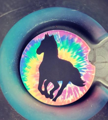 Horse Absorbent Sandstone Car Coaster - coonhoundin