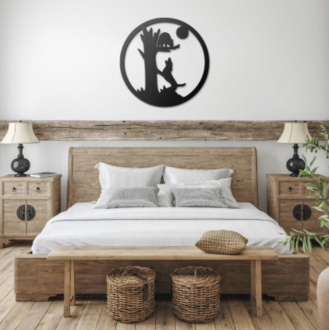 Metal Treed Coon in the Moon Wall Sign - coonhoundin