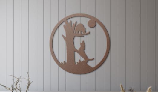 Metal Treed Coon in the Moon Wall Sign - coonhoundin