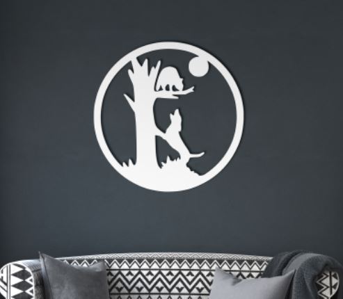 Metal Treed Coon in the Moon Wall Sign - coonhoundin