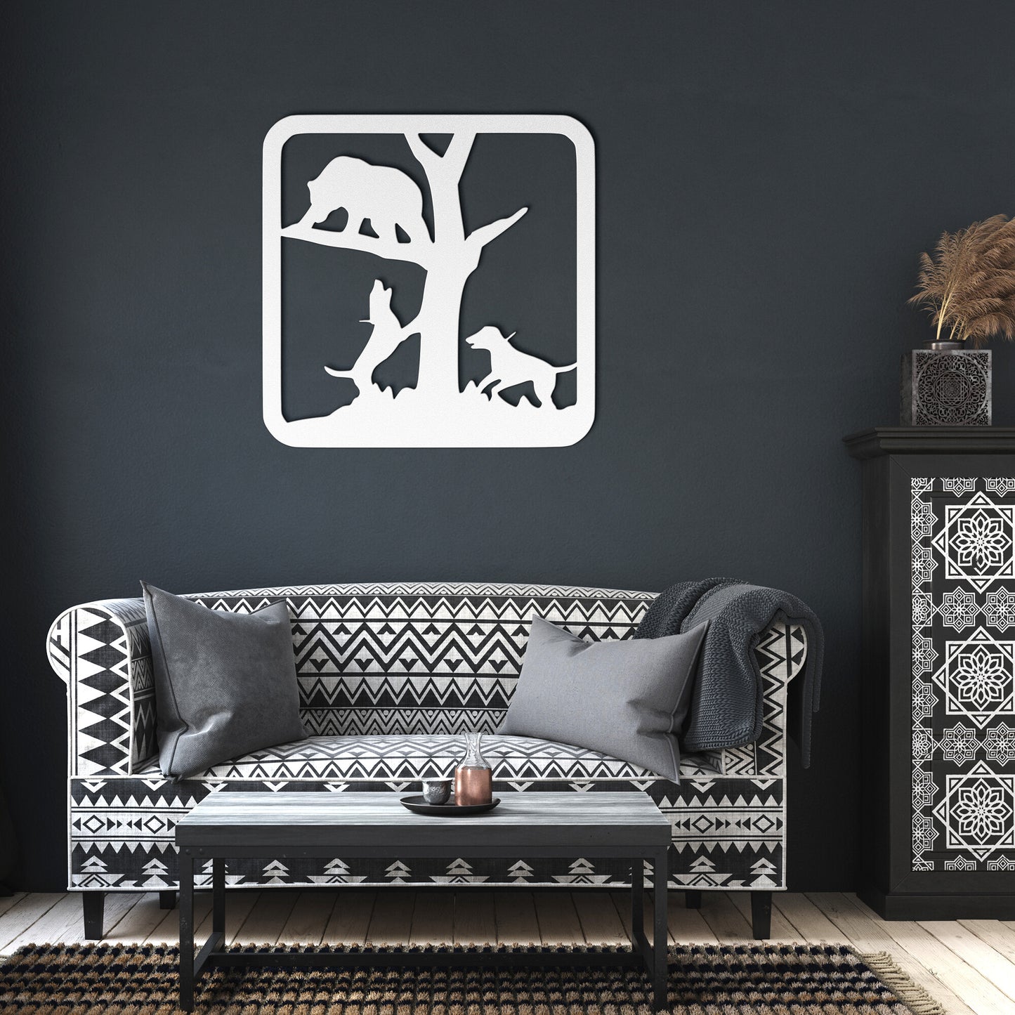 Metal Hounds Treed Bear Wall Sign - coonhoundin