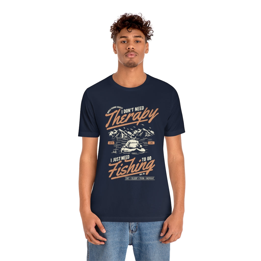Fishing Therapy Unisex Jersey Short Sleeve Tee - coonhoundin