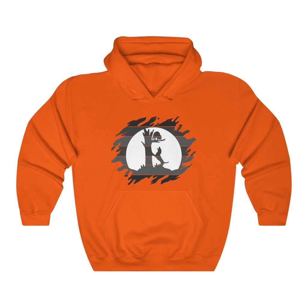 Unisex Treed Coon in the Moon Hooded Sweatshirt - coonhoundin