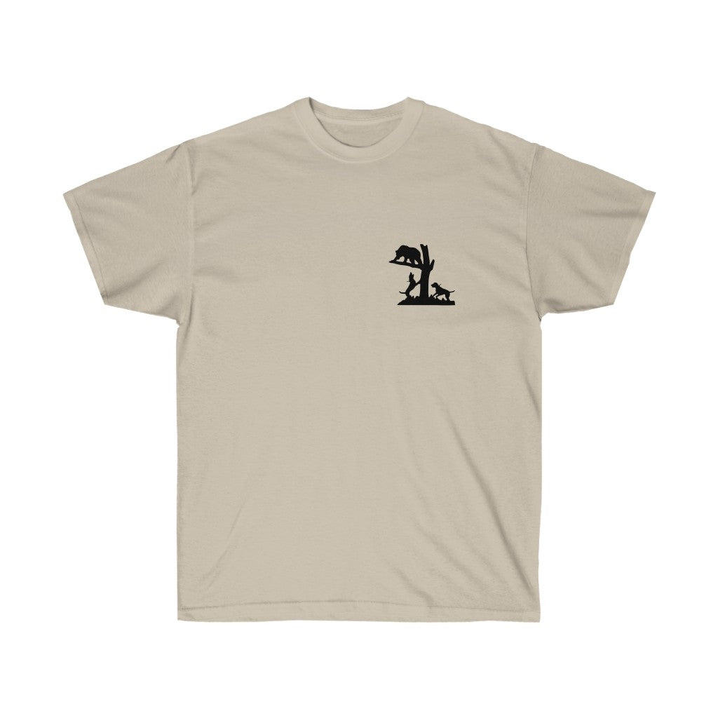 Bear Hunting Hounds Treed Bear Unisex Ultra Cotton Tee - coonhoundin