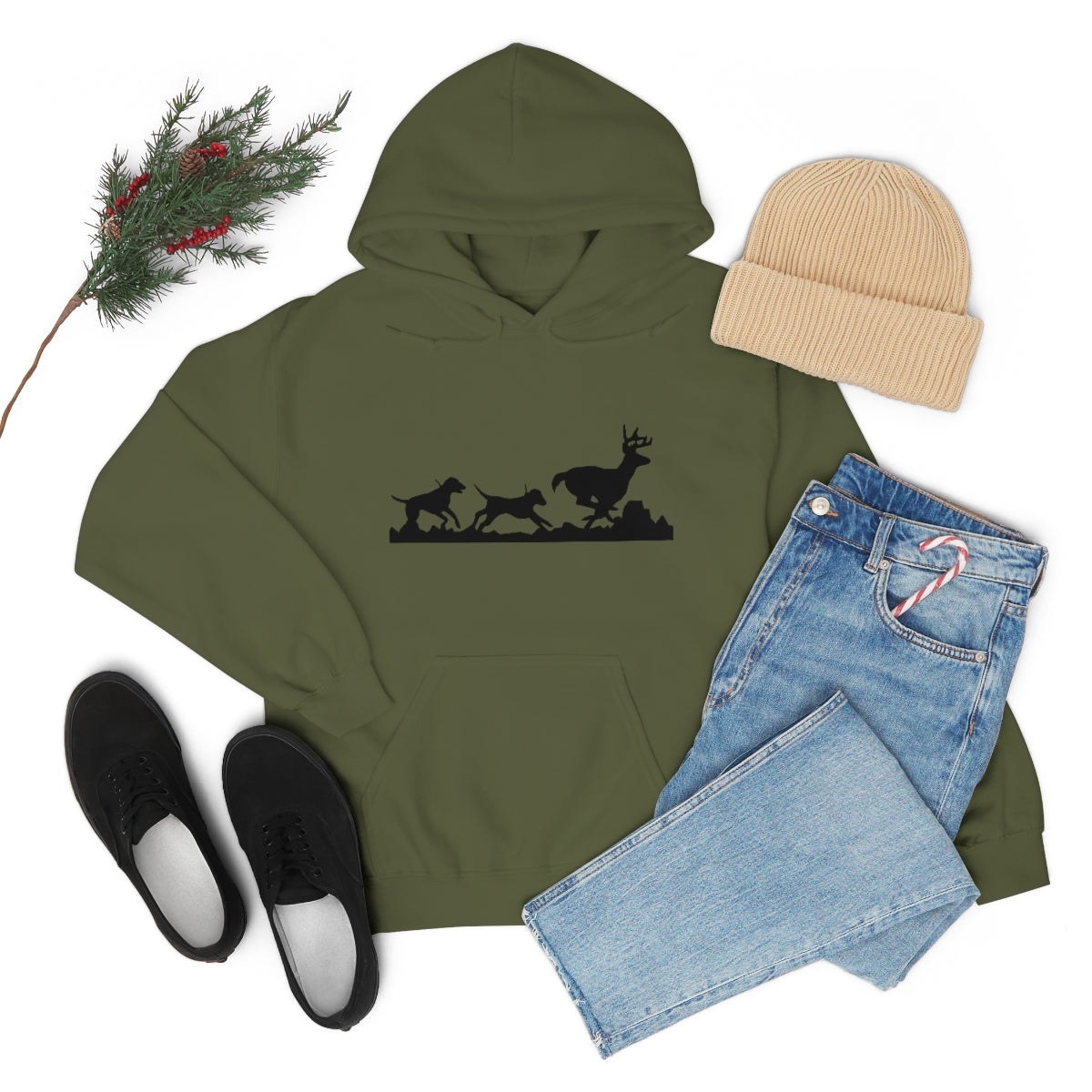 Hounds Chasing Deer Unisex Hooded Sweatshirt - coonhoundin