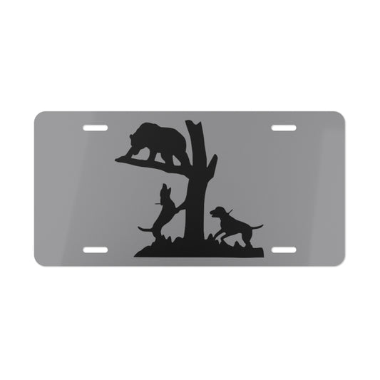 Treed Bear Grey License Plate - coonhoundin