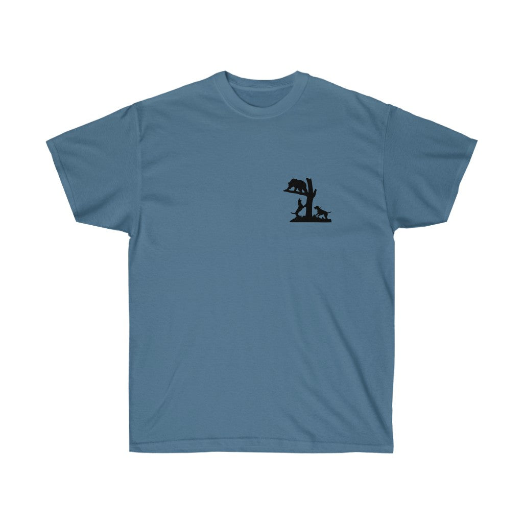 Bear Hunting Hounds Treed Bear Unisex Ultra Cotton Tee - coonhoundin