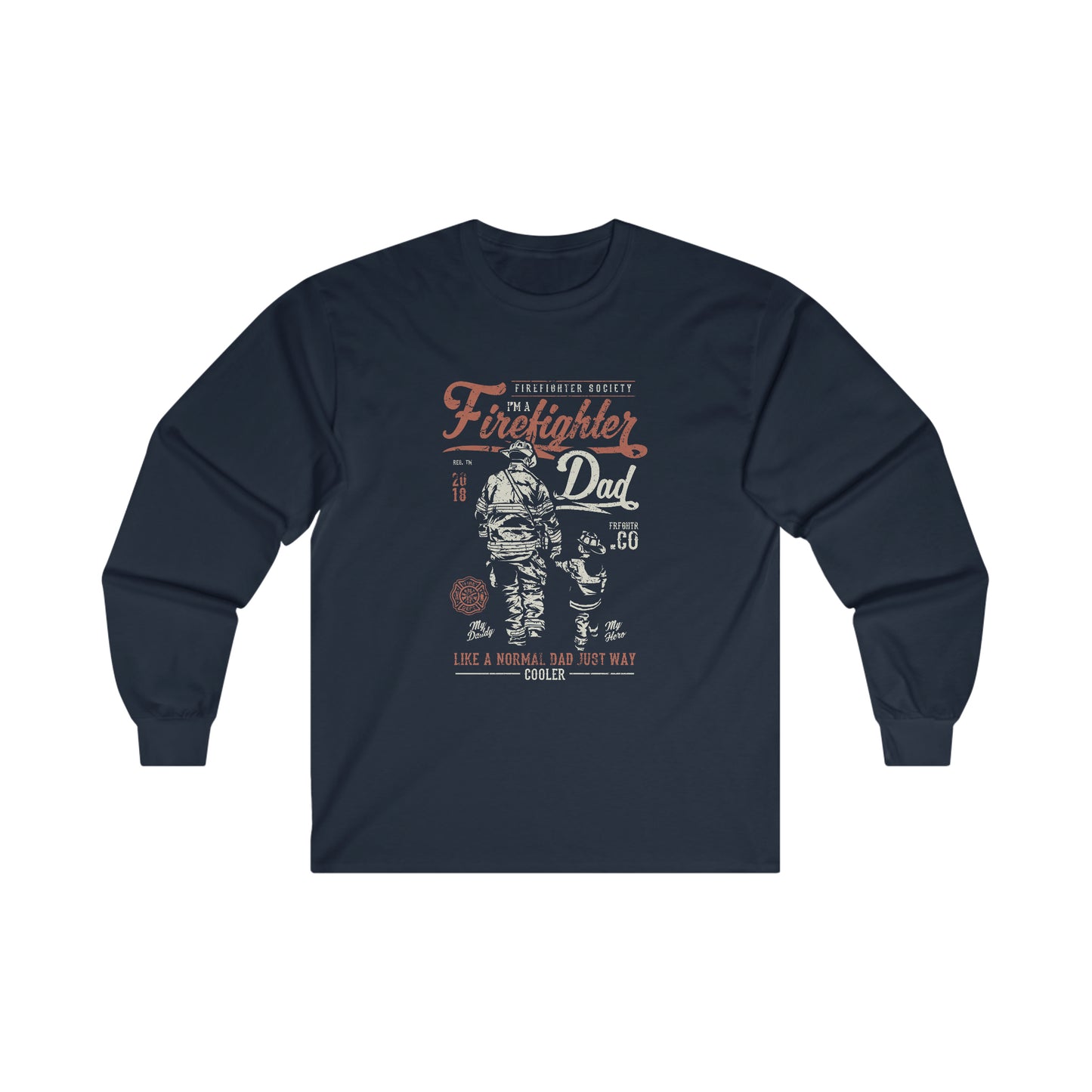 Firefighter Dad Long Sleeve Tee - coonhoundin