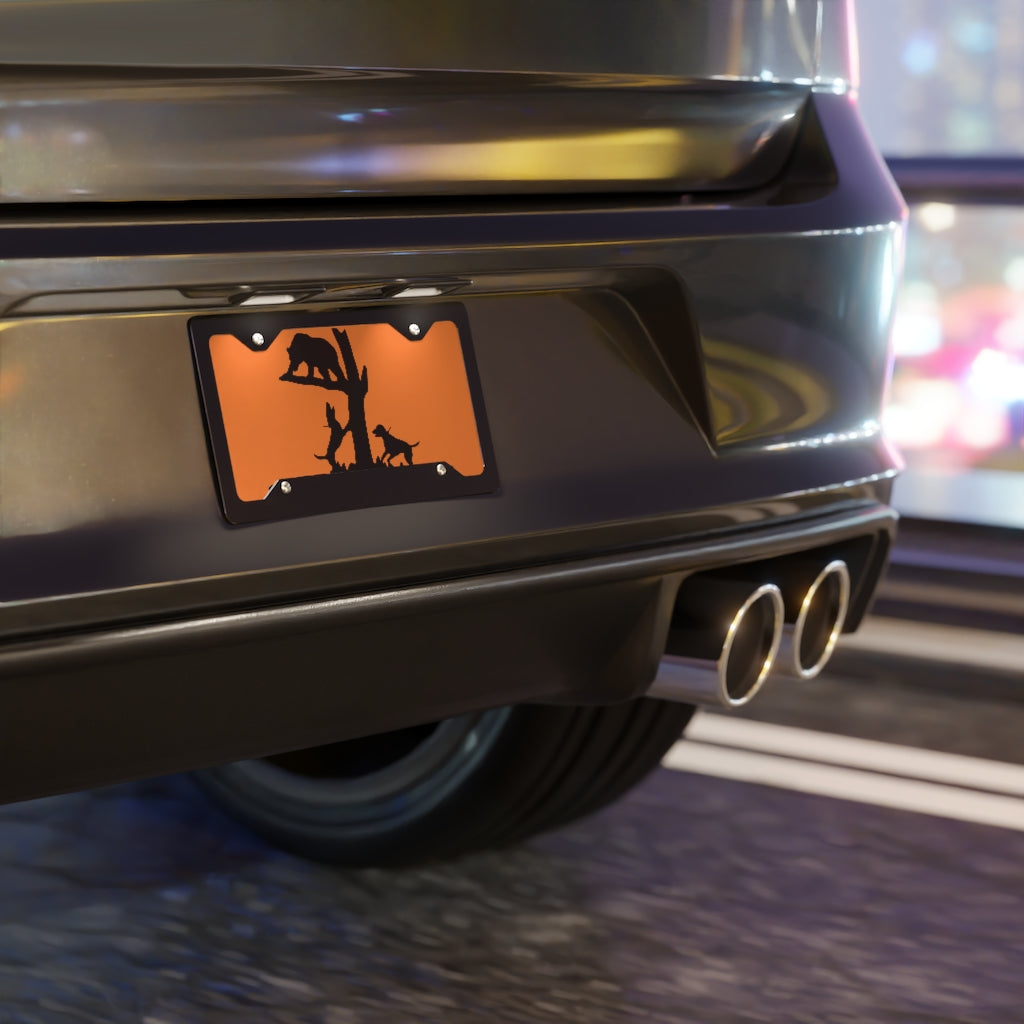 Treed Bear Orange License Plate - coonhoundin