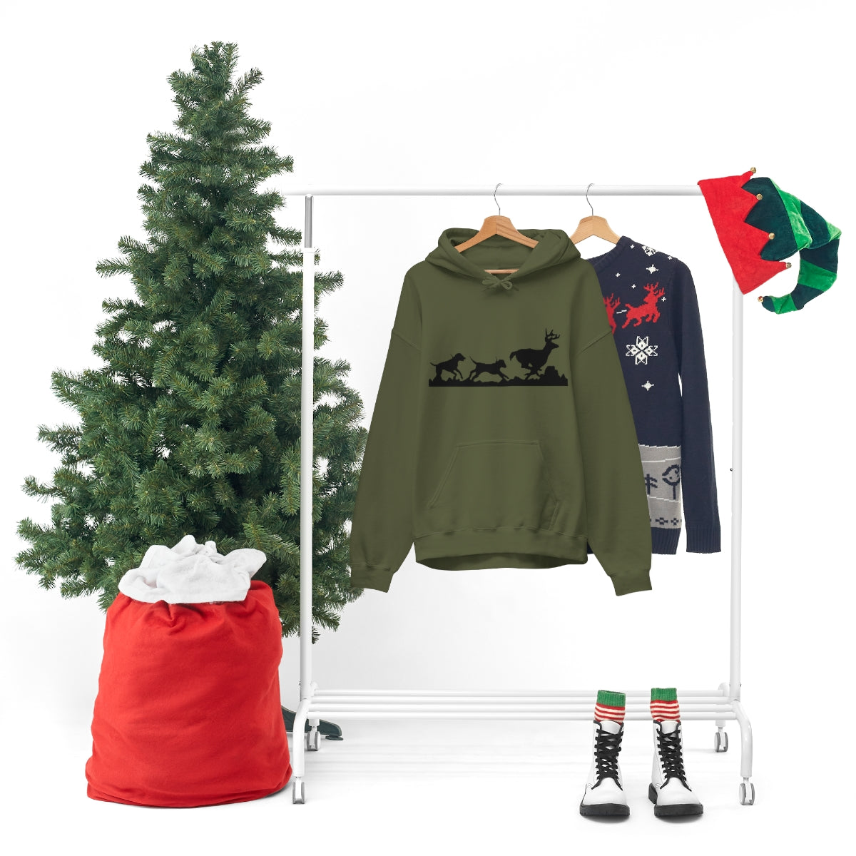Hounds Chasing Deer Unisex Hooded Sweatshirt - coonhoundin