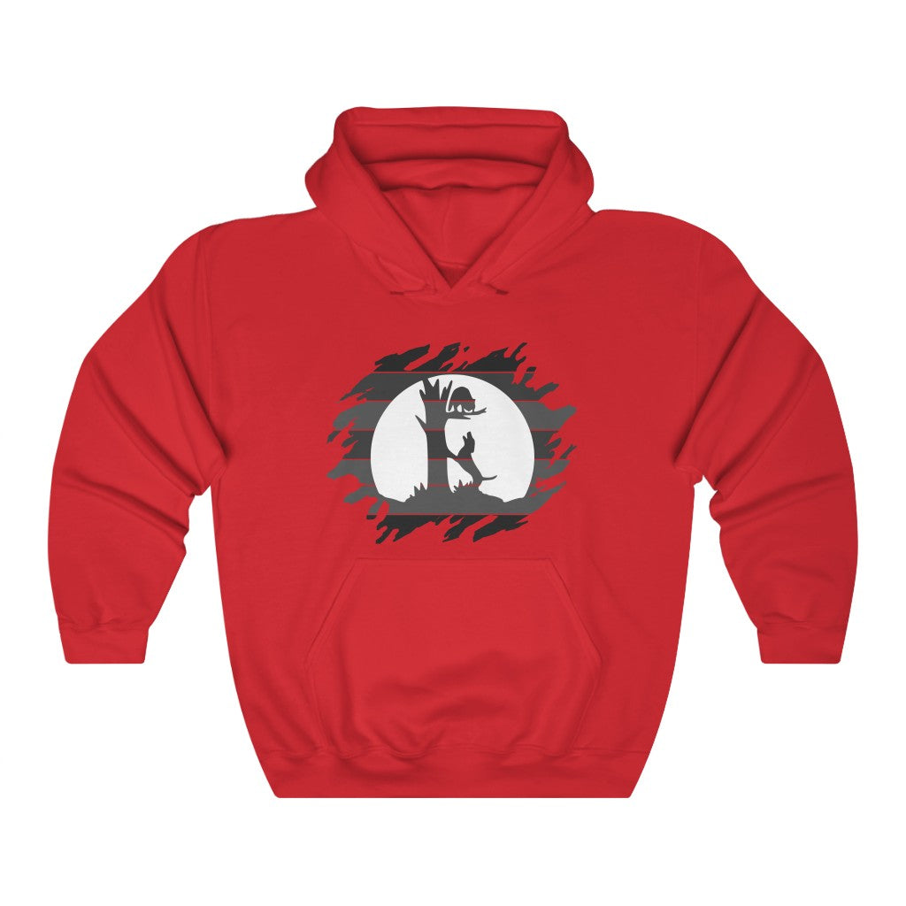 Unisex Treed Coon in the Moon Hooded Sweatshirt - coonhoundin