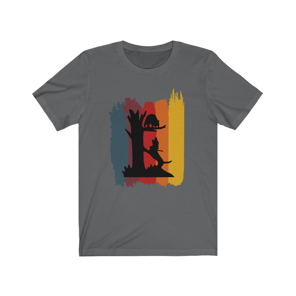 Treed Raccoon Stripes Coon Hunting Unisex Jersey Short Sleeve Tee - coonhoundin