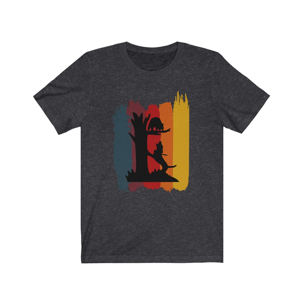 Treed Raccoon Stripes Coon Hunting Unisex Jersey Short Sleeve Tee - coonhoundin