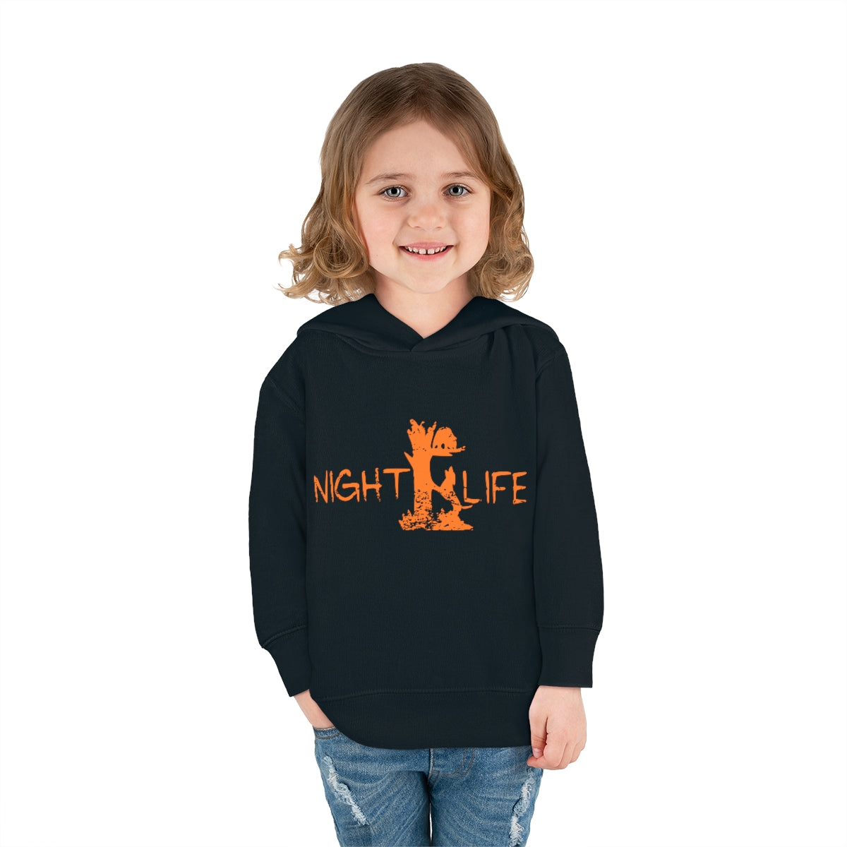 Treed Coon Night Life Toddler Pullover Fleece Hoodie - coonhoundin