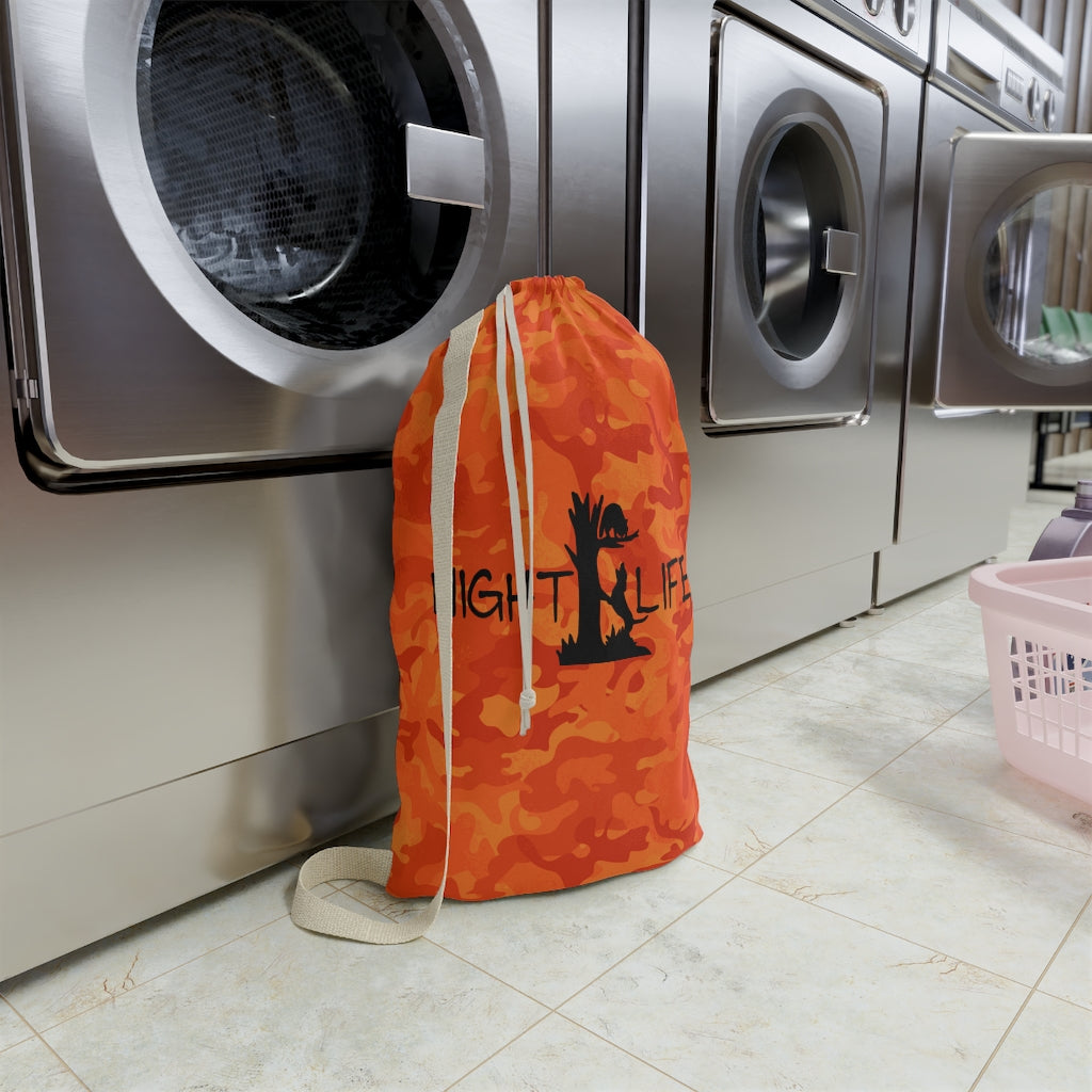 Orange Camo NIght Life Laundry Bag - coonhoundin