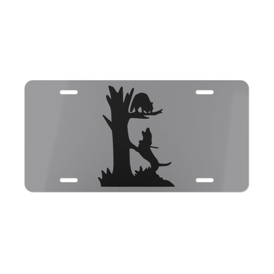 Treed Coon Grey License Plate - coonhoundin