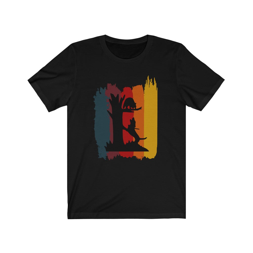 Treed Raccoon Stripes Coon Hunting Unisex Jersey Short Sleeve Tee - coonhoundin